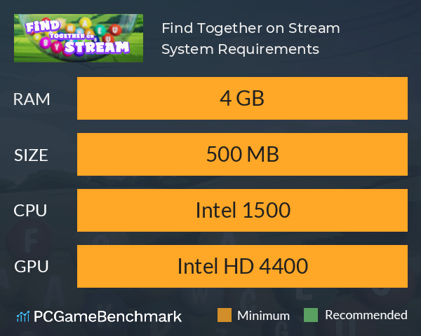 Find Together on Stream System Requirements PC Graph - Can I Run Find Together on Stream