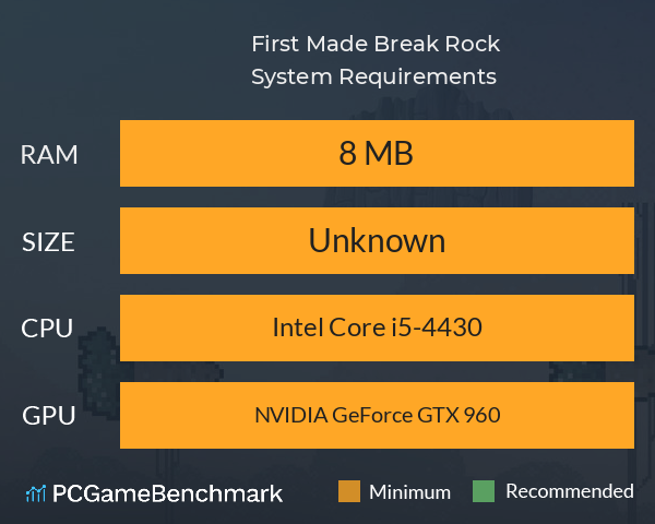 First Made Break Rock System Requirements PC Graph - Can I Run First Made Break Rock