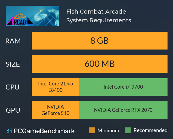 Fish Combat: Arcade System Requirements PC Graph - Can I Run Fish Combat: Arcade