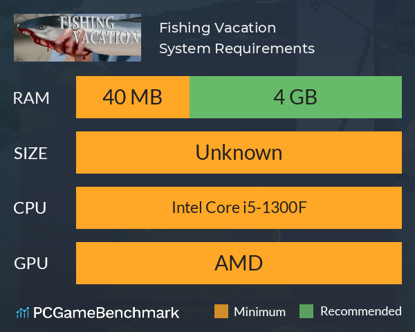 Fishing Vacation System Requirements PC Graph - Can I Run Fishing Vacation