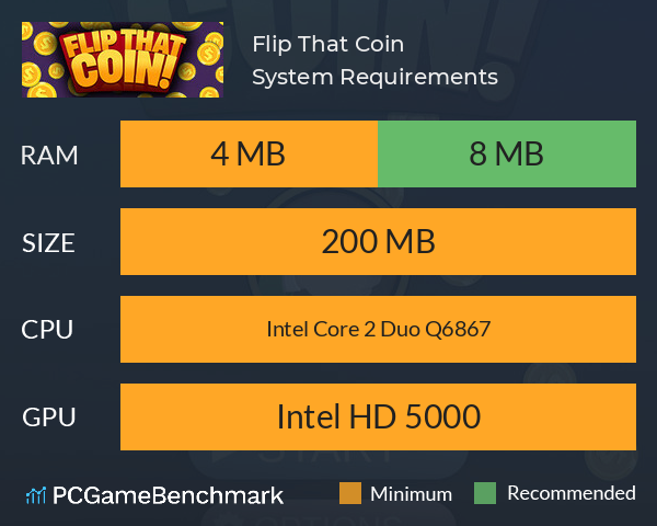 Flip That Coin! System Requirements PC Graph - Can I Run Flip That Coin!