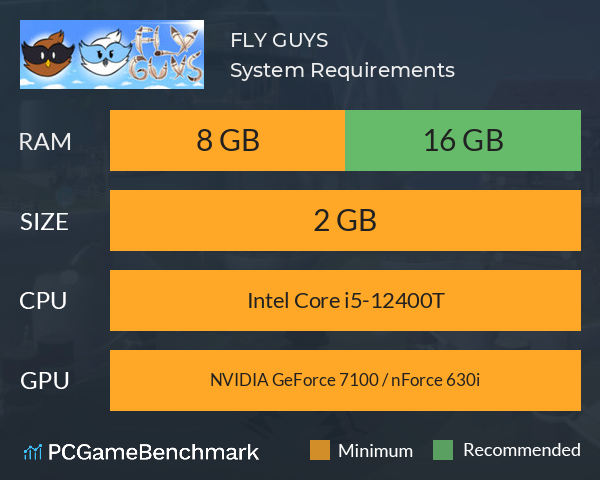 FLY GUYS System Requirements PC Graph - Can I Run FLY GUYS