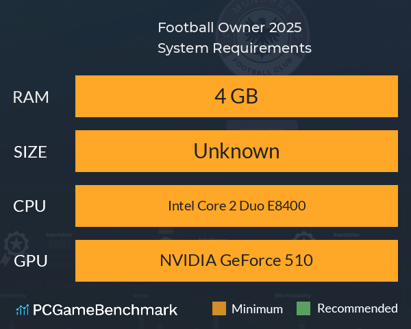 Football Owner 2025 System Requirements PC Graph - Can I Run Football Owner 2025