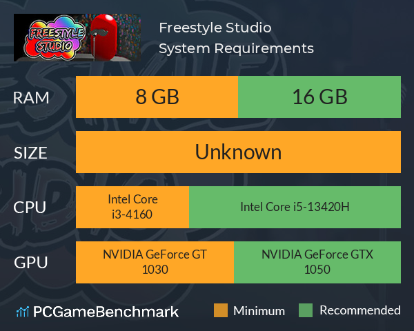 Freestyle Studio System Requirements PC Graph - Can I Run Freestyle Studio