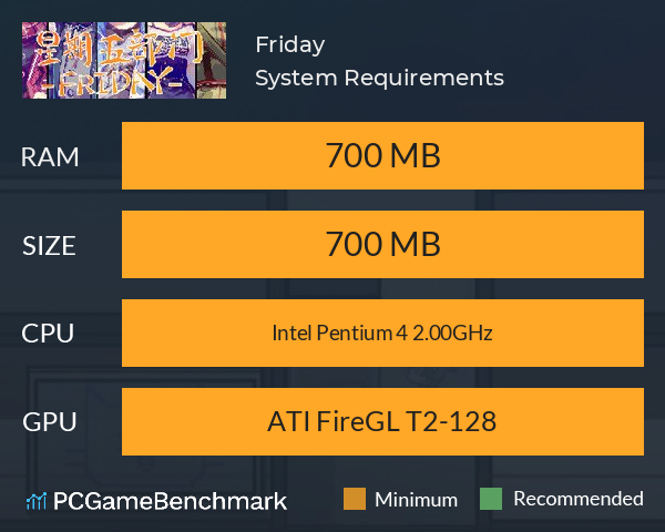 Friday 星期五部门 System Requirements PC Graph - Can I Run Friday 星期五部门