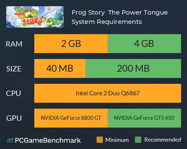 Frog Story : The Power Tongue System Requirements PC Graph - Can I Run Frog Story : The Power Tongue