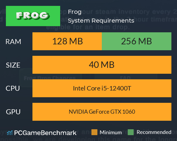 Frog System Requirements PC Graph - Can I Run Frog