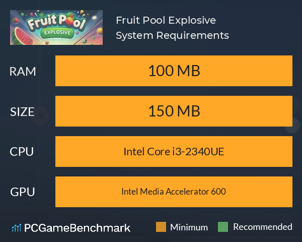 Fruit Pool Explosive System Requirements PC Graph - Can I Run Fruit Pool Explosive