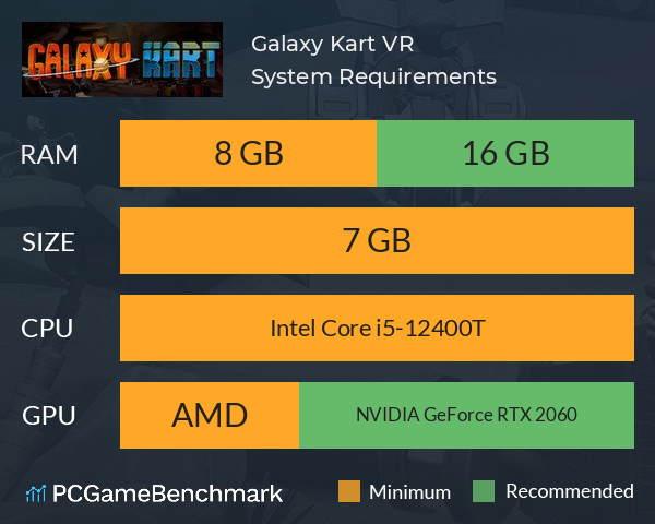 Galaxy Kart VR System Requirements PC Graph - Can I Run Galaxy Kart VR