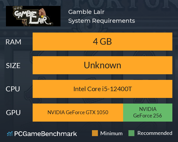 Gamble Lair System Requirements PC Graph - Can I Run Gamble Lair