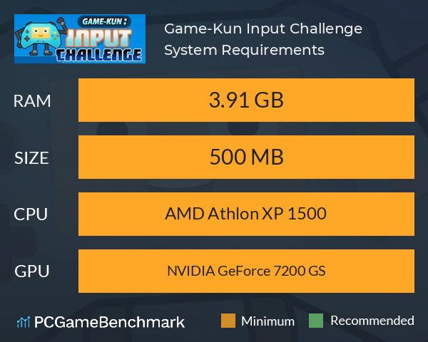 Game-Kun: Input Challenge System Requirements PC Graph - Can I Run Game-Kun: Input Challenge