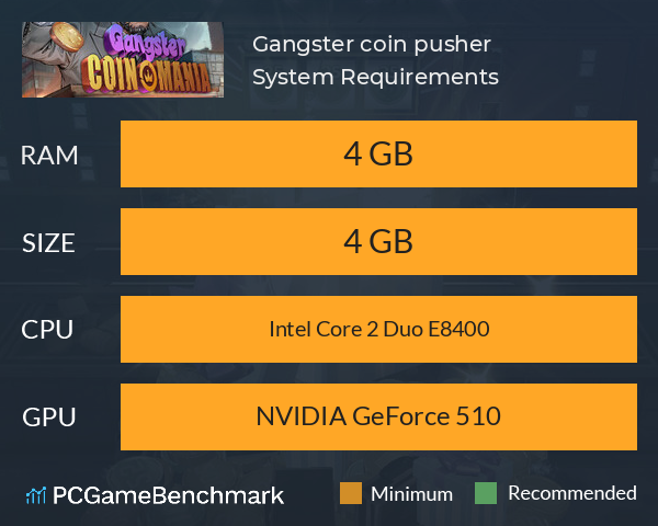 Gangster coin pusher System Requirements PC Graph - Can I Run Gangster coin pusher