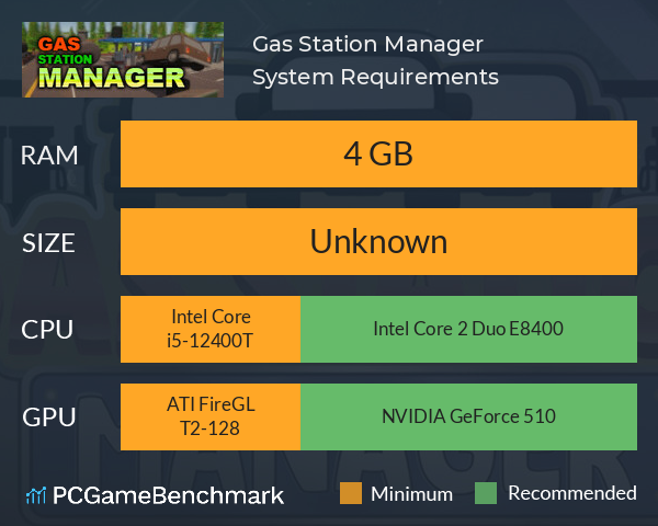 Gas Station Manager System Requirements PC Graph - Can I Run Gas Station Manager