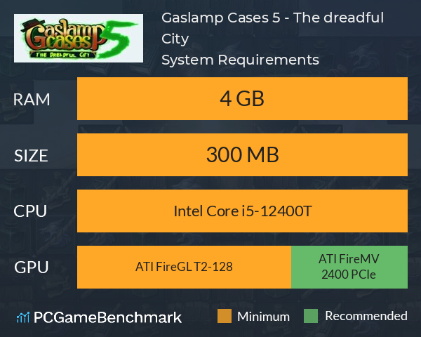 Gaslamp Cases 5 - The dreadful City System Requirements PC Graph - Can I Run Gaslamp Cases 5 - The dreadful City