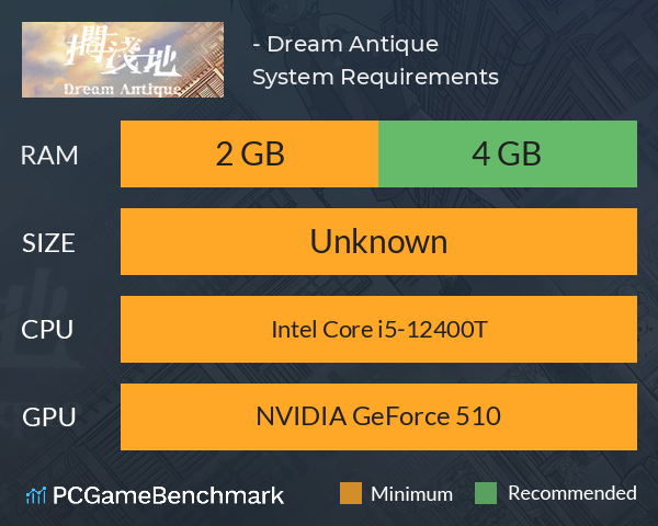 擱淺地 - Dream Antique System Requirements PC Graph - Can I Run 擱淺地 - Dream Antique