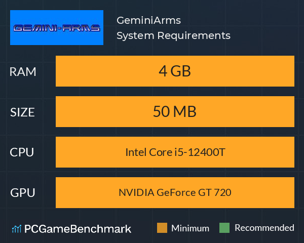 GeminiArms System Requirements PC Graph - Can I Run GeminiArms