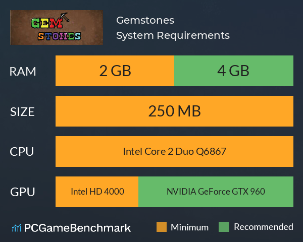 Gemstones System Requirements PC Graph - Can I Run Gemstones