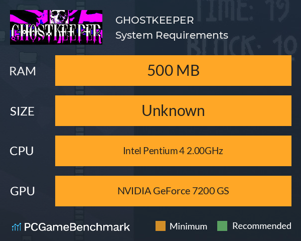 GHOSTKEEPER System Requirements PC Graph - Can I Run GHOSTKEEPER