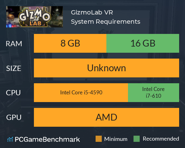 GizmoLab VR System Requirements PC Graph - Can I Run GizmoLab VR