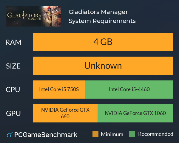 Gladiators Manager System Requirements PC Graph - Can I Run Gladiators Manager