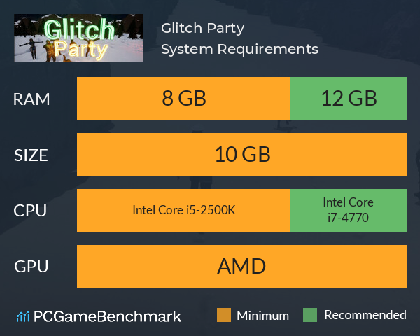 Glitch Party System Requirements PC Graph - Can I Run Glitch Party