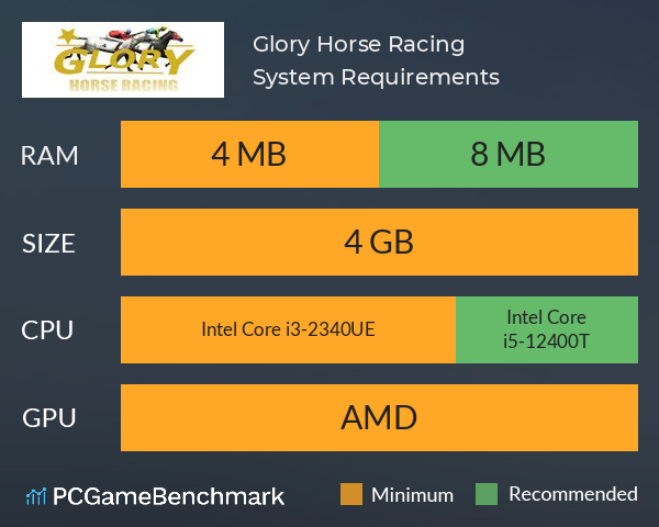 Glory Horse Racing System Requirements PC Graph - Can I Run Glory Horse Racing