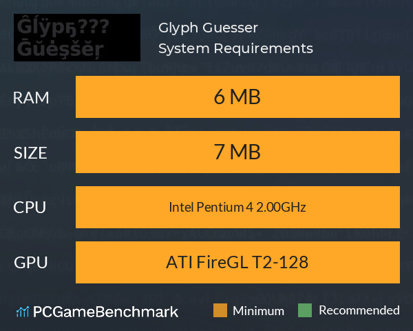 Glyph Guesser System Requirements PC Graph - Can I Run Glyph Guesser