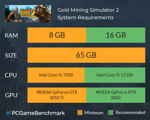 Gold Mining Simulator 2 System Requirements PC Graph - Can I Run Gold Mining Simulator 2