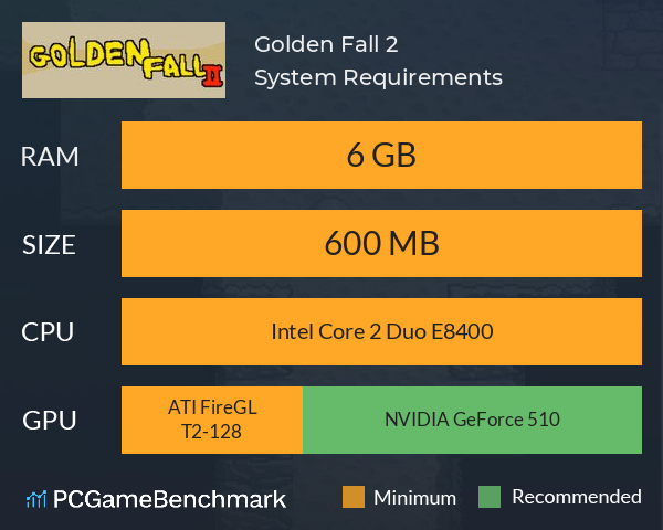 Golden Fall 2 System Requirements PC Graph - Can I Run Golden Fall 2