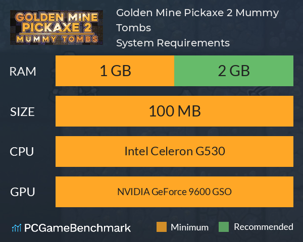 Golden Mine Pickaxe 2: Mummy Tombs System Requirements PC Graph - Can I Run Golden Mine Pickaxe 2: Mummy Tombs