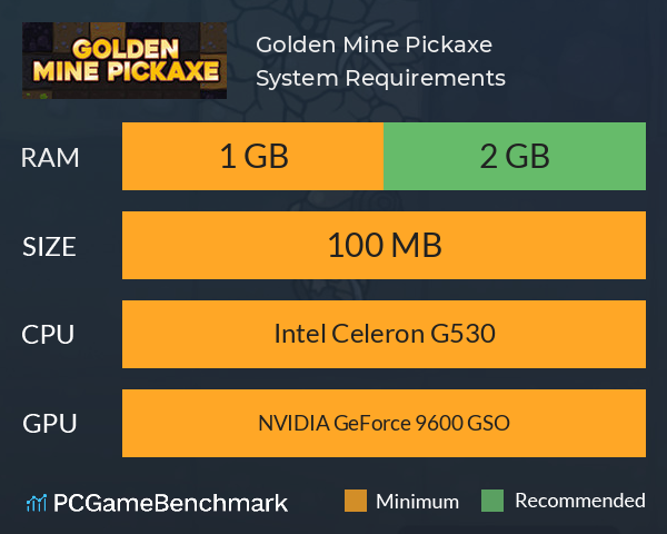 Golden Mine Pickaxe System Requirements PC Graph - Can I Run Golden Mine Pickaxe