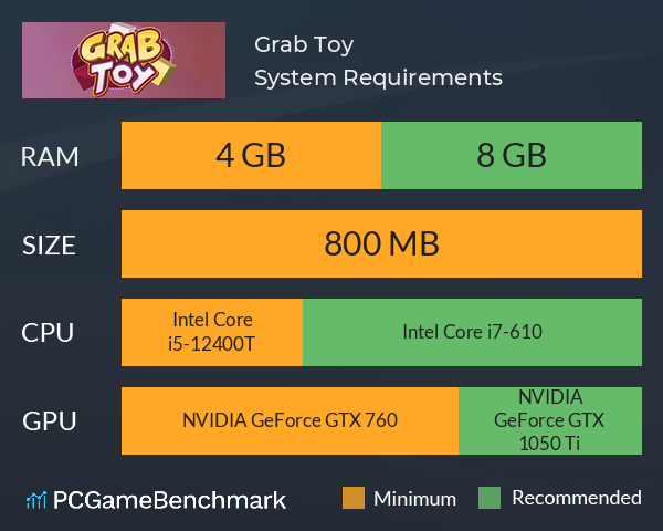 Grab Toy System Requirements PC Graph - Can I Run Grab Toy