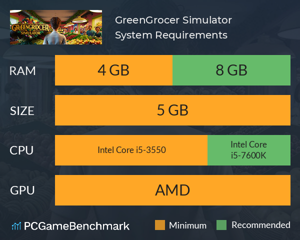 GreenGrocer Simulator System Requirements PC Graph - Can I Run GreenGrocer Simulator