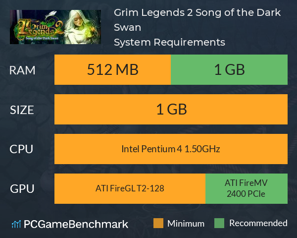 Grim Legends 2: Song of the Dark Swan System Requirements PC Graph - Can I Run Grim Legends 2: Song of the Dark Swan