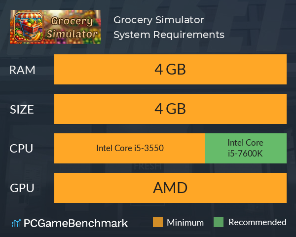 Grocery Simulator System Requirements PC Graph - Can I Run Grocery Simulator