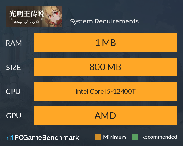 光明王传说 System Requirements PC Graph - Can I Run 光明王传说