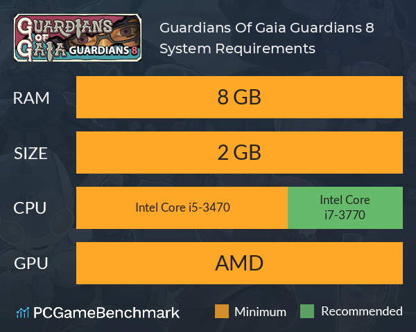 Guardians Of Gaia: Guardians 8 System Requirements PC Graph - Can I Run Guardians Of Gaia: Guardians 8