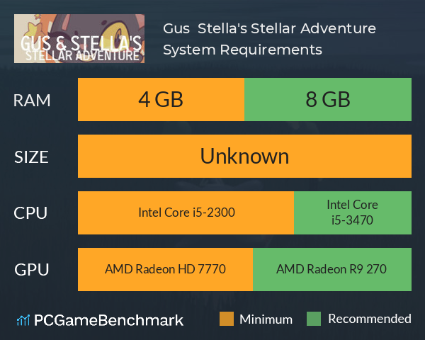 Gus & Stella's Stellar Adventure System Requirements PC Graph - Can I Run Gus & Stella's Stellar Adventure