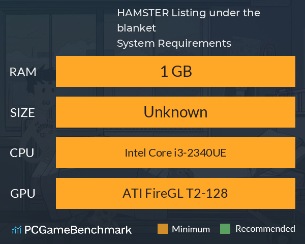 HAMSTER Listing under the blanket System Requirements PC Graph - Can I Run HAMSTER Listing under the blanket