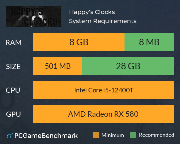 Happy's Clocks System Requirements PC Graph - Can I Run Happy's Clocks