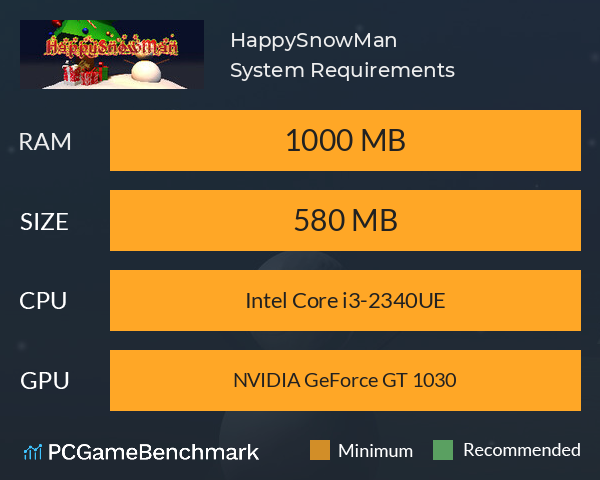 HappySnowMan System Requirements PC Graph - Can I Run HappySnowMan