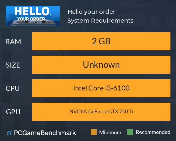 Hello, your order... System Requirements PC Graph - Can I Run Hello, your order...