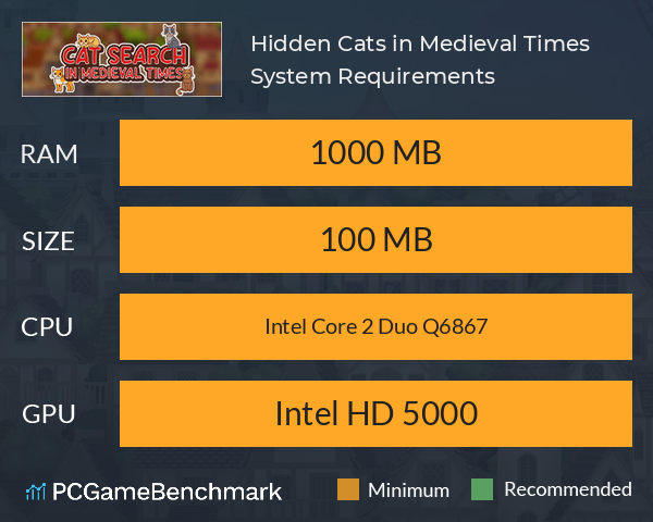 Hidden Cats in Medieval Times System Requirements PC Graph - Can I Run Hidden Cats in Medieval Times