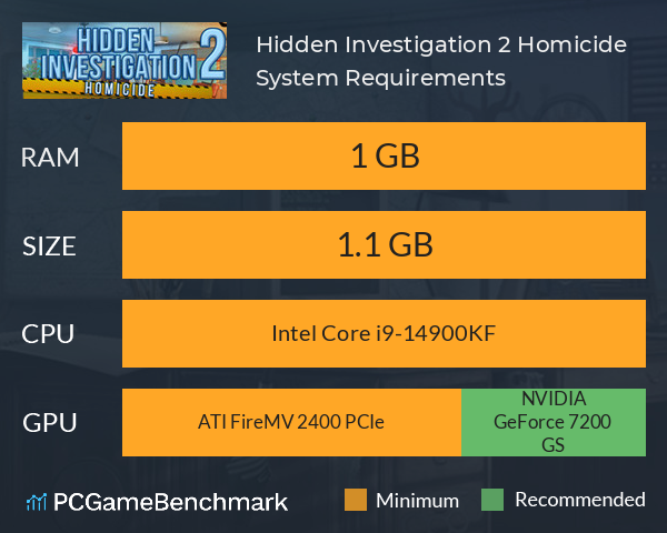 Hidden Investigation 2: Homicide System Requirements PC Graph - Can I Run Hidden Investigation 2: Homicide