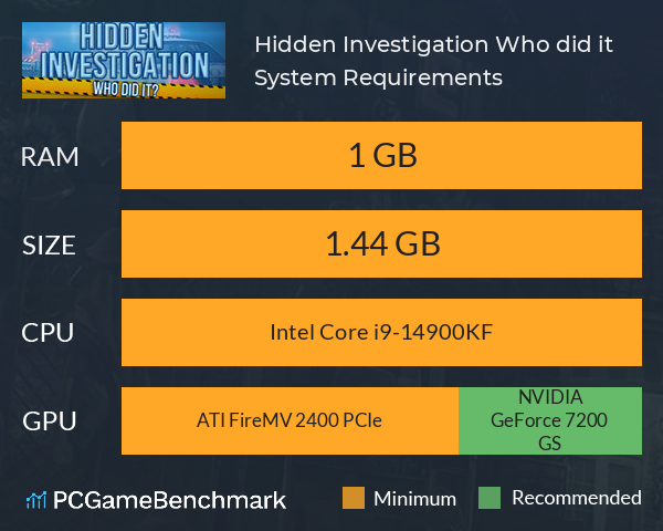 Hidden Investigation: Who did it? System Requirements PC Graph - Can I Run Hidden Investigation: Who did it?