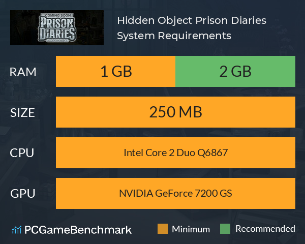 Hidden Object: Prison Diaries System Requirements PC Graph - Can I Run Hidden Object: Prison Diaries