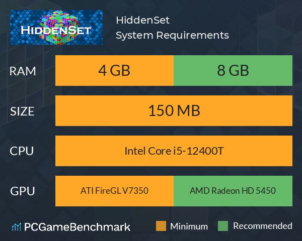 HiddenSet System Requirements PC Graph - Can I Run HiddenSet