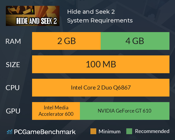 Hide and Seek 2 System Requirements PC Graph - Can I Run Hide and Seek 2