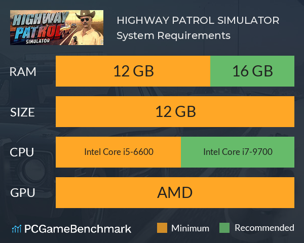 HIGHWAY PATROL SIMULATOR System Requirements PC Graph - Can I Run HIGHWAY PATROL SIMULATOR