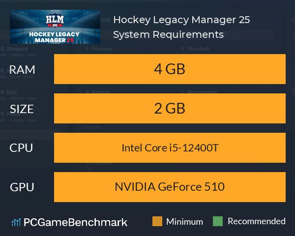 Hockey Legacy Manager 25 System Requirements PC Graph - Can I Run Hockey Legacy Manager 25